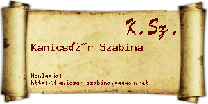 Kanicsár Szabina névjegykártya